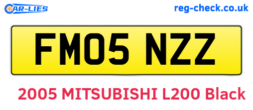 FM05NZZ are the vehicle registration plates.