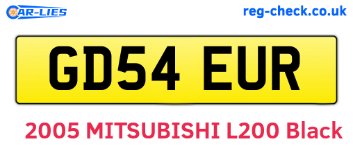 GD54EUR are the vehicle registration plates.