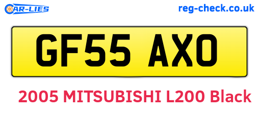 GF55AXO are the vehicle registration plates.