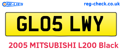 GL05LWY are the vehicle registration plates.