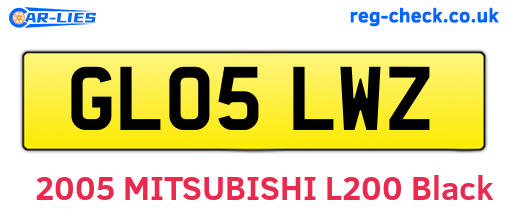GL05LWZ are the vehicle registration plates.