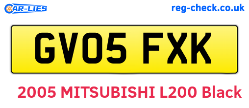 GV05FXK are the vehicle registration plates.