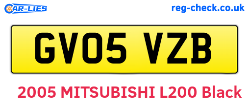 GV05VZB are the vehicle registration plates.