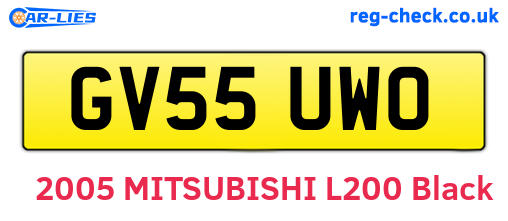 GV55UWO are the vehicle registration plates.