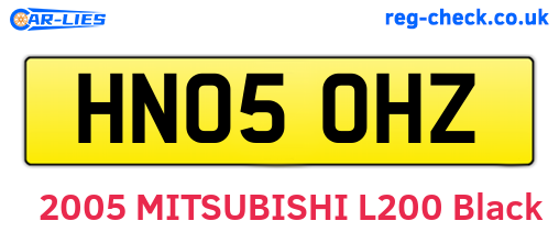 HN05OHZ are the vehicle registration plates.