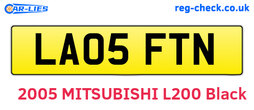 LA05FTN are the vehicle registration plates.