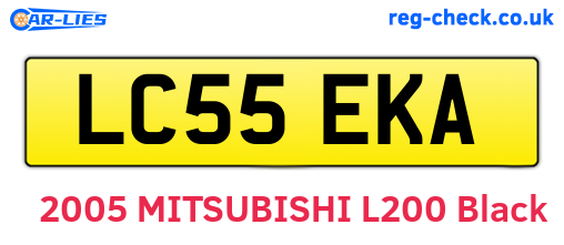 LC55EKA are the vehicle registration plates.