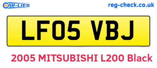 LF05VBJ are the vehicle registration plates.