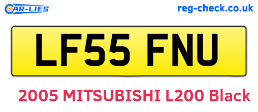 LF55FNU are the vehicle registration plates.