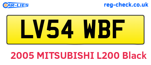 LV54WBF are the vehicle registration plates.