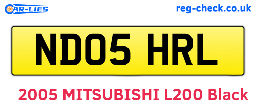 ND05HRL are the vehicle registration plates.