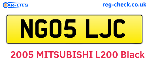 NG05LJC are the vehicle registration plates.