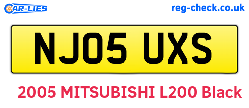 NJ05UXS are the vehicle registration plates.