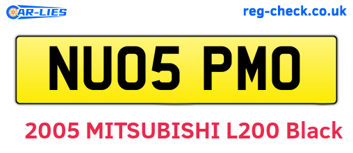NU05PMO are the vehicle registration plates.
