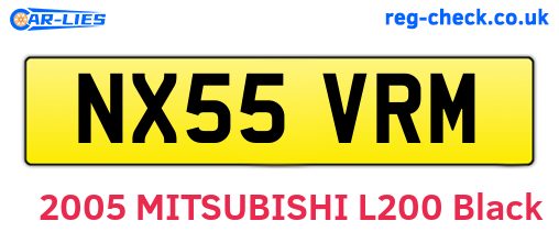 NX55VRM are the vehicle registration plates.