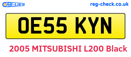OE55KYN are the vehicle registration plates.