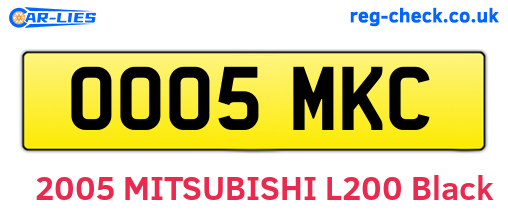 OO05MKC are the vehicle registration plates.