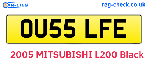 OU55LFE are the vehicle registration plates.