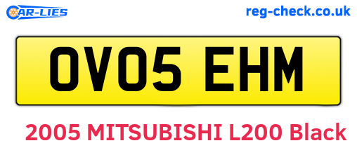 OV05EHM are the vehicle registration plates.