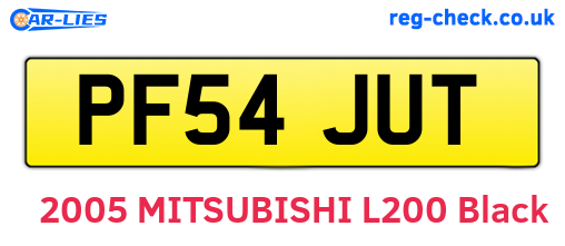 PF54JUT are the vehicle registration plates.