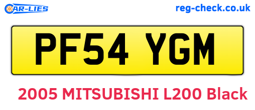 PF54YGM are the vehicle registration plates.