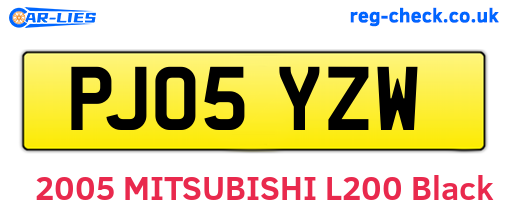 PJ05YZW are the vehicle registration plates.