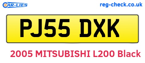 PJ55DXK are the vehicle registration plates.