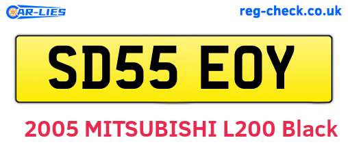 SD55EOY are the vehicle registration plates.