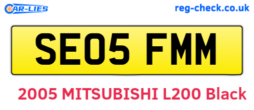 SE05FMM are the vehicle registration plates.