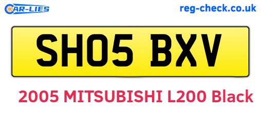 SH05BXV are the vehicle registration plates.