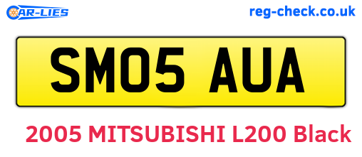 SM05AUA are the vehicle registration plates.
