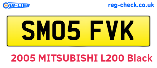 SM05FVK are the vehicle registration plates.