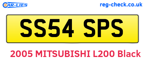 SS54SPS are the vehicle registration plates.