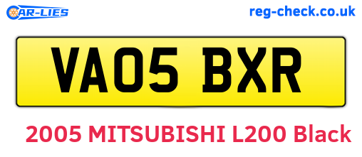 VA05BXR are the vehicle registration plates.