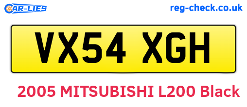 VX54XGH are the vehicle registration plates.