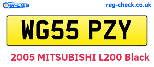 WG55PZY are the vehicle registration plates.