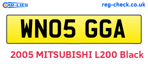 WN05GGA are the vehicle registration plates.