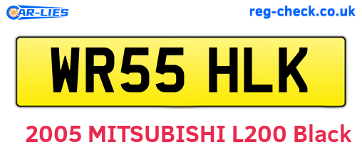 WR55HLK are the vehicle registration plates.