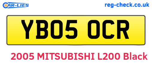 YB05OCR are the vehicle registration plates.