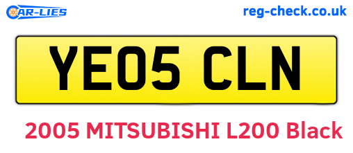 YE05CLN are the vehicle registration plates.