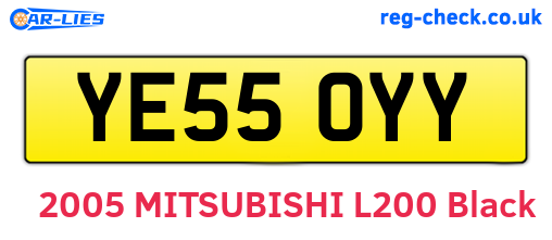 YE55OYY are the vehicle registration plates.