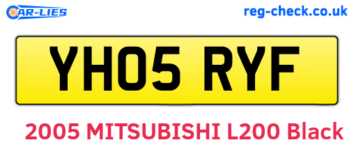 YH05RYF are the vehicle registration plates.