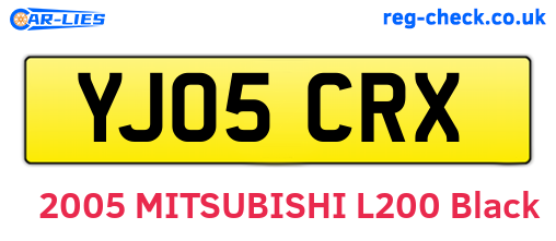 YJ05CRX are the vehicle registration plates.