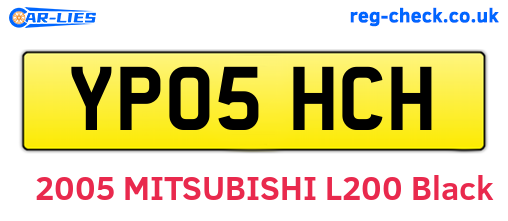YP05HCH are the vehicle registration plates.