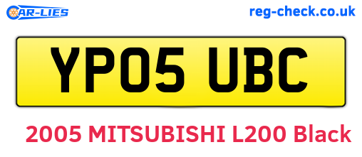 YP05UBC are the vehicle registration plates.