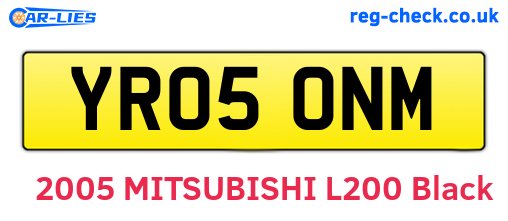 YR05ONM are the vehicle registration plates.