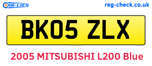 BK05ZLX are the vehicle registration plates.