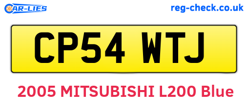 CP54WTJ are the vehicle registration plates.