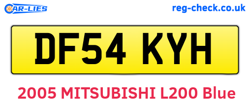 DF54KYH are the vehicle registration plates.