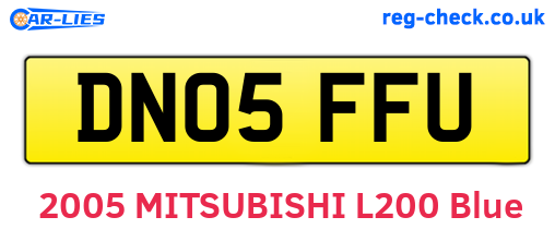 DN05FFU are the vehicle registration plates.